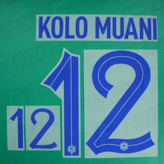 Official Nameset - France, Kolo Muani, 2022, Away, Blue