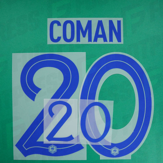 Flocage Officiel - France, Coman, 2022, Away, Bleu