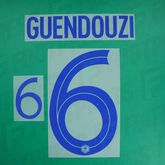 Flocage Officiel - France, Guendouzi, 2022, Away, Bleu