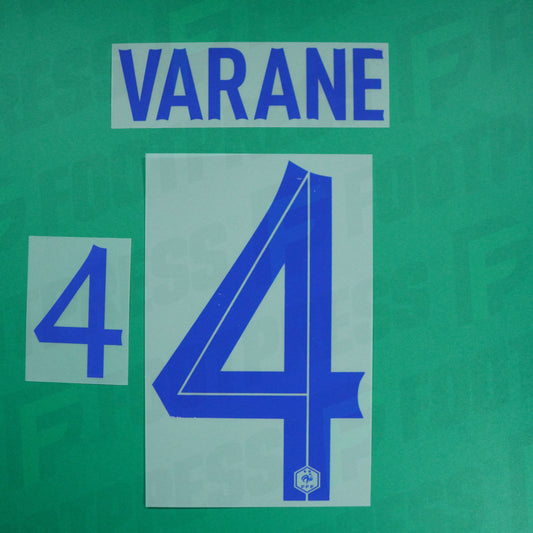 Flocage Officiel - France, Varane, 2022, Away, Bleu