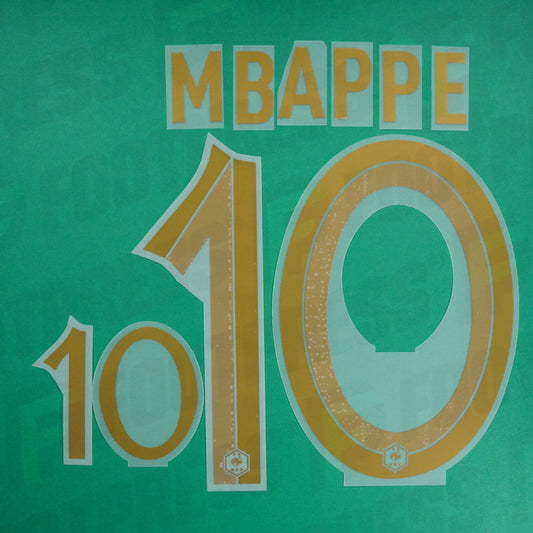 Flocage Officiel - France, Mbappé, 2022, Home, Doré, LETTRE À LETTRE