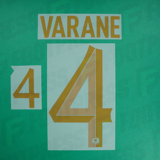 Flocage Officiel - France, Varane, 2022, Home, Doré