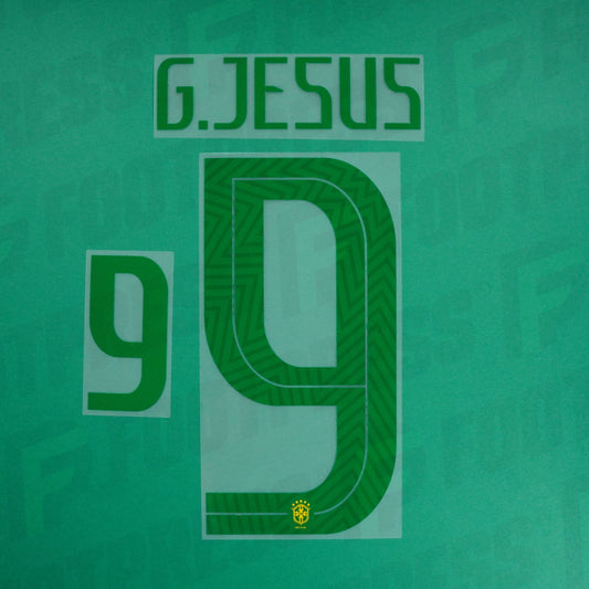 Official Nameset - Brazil, Gabriel Jesus, WC 2018, Home, Green