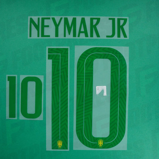 Official Nameset - Brazil, Neymar JR, WC 2018, Home, Green