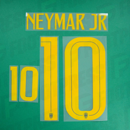 Official Nameset - Brazil, Neymar JR, WC 2018, Away, Yellow