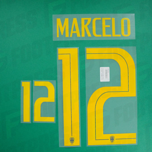 Official Nameset - Brazil, Marcelo, WC 2018, Away, Yellow,