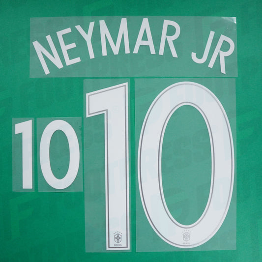Official Nameset - Brazil, Neymar JR, COPA 2016, Away, White