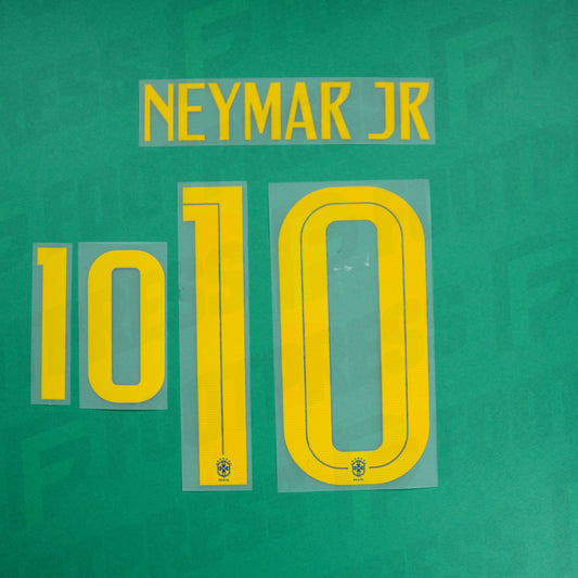 Official Nameset - Brazil CHILD, Neymar JR, WC 2018, Away JUNIOR, Yellow
