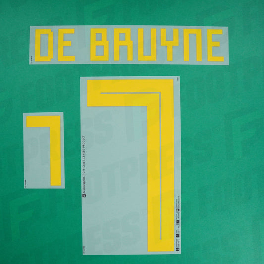 Official Nameset - Belgium,De Bruyne,WC 2018,Home,Yellow,