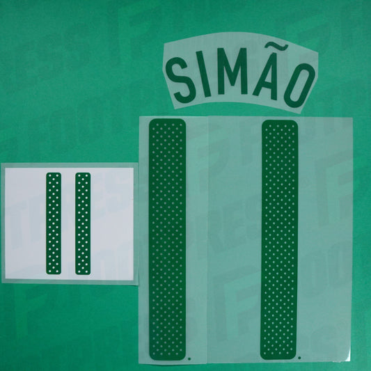 Flocado oficial - Portugal, Simão, 2008, Visitante, Verde