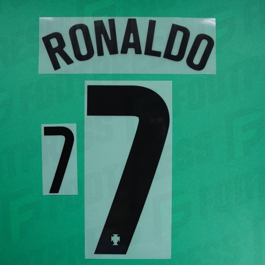 Flocage Officiel - Portugal, Ronaldo, 2020, Away, Noir