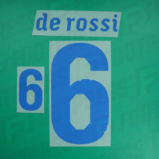 Official Nameset - Italy, De Rossi, Euro 2012, Away, Blue
