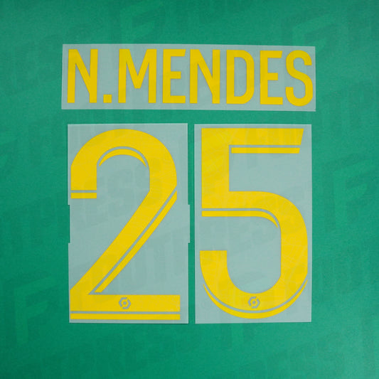 Flocado Oficial - Paris Saint-Germain, Nuno Mendes, 2022/2023, Cuarto, Amarillo (PSG)