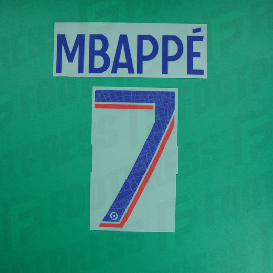 Official Nameset - Paris Saint-Germain, Mbappé, 2022/2023, Third, Blue / Red (PSG)