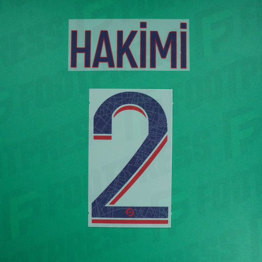 Flocage Officiel - Paris Saint-Germain, Hakimi, 2023/2024, Away, Bleu/Rouge