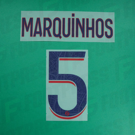 Flocado Oficial - Paris Saint-Germain, Marquinhos, 2022/2023, Visitante, Negro (PSG)