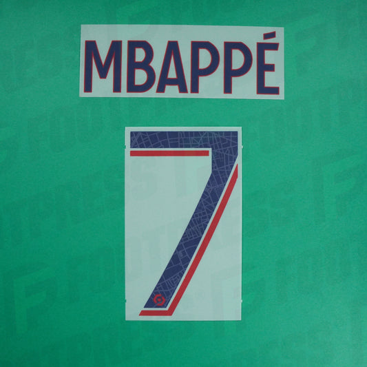 Flocage Officiel - Paris Saint-Germain, Mbappé, 2023/2024, Away, Bleu/Rouge
