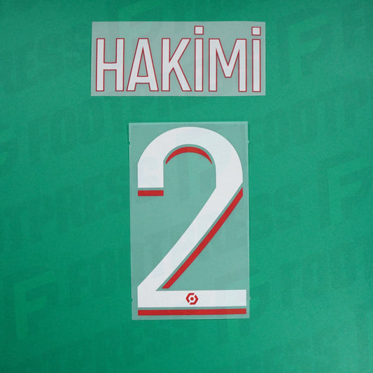 Flocage Officiel - Paris Saint-Germain, Hakimi, 2023/2024, Home, Blanc/Rouge