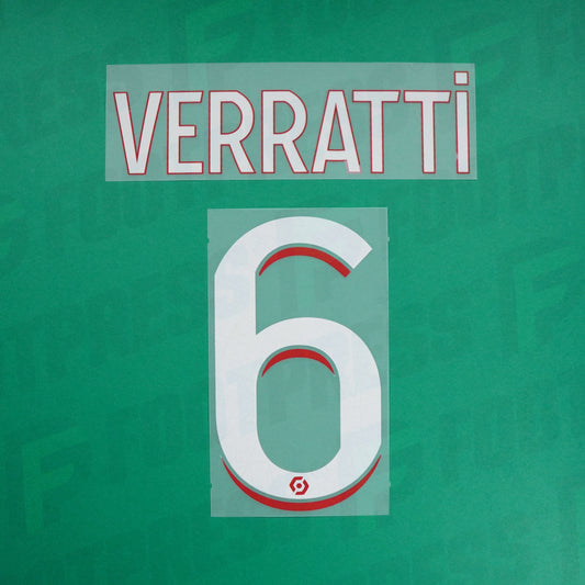 Flocage Officiel - Paris Saint-Germain, Verratti, 2023/2024, Home, Blanc/Rouge (PSG)