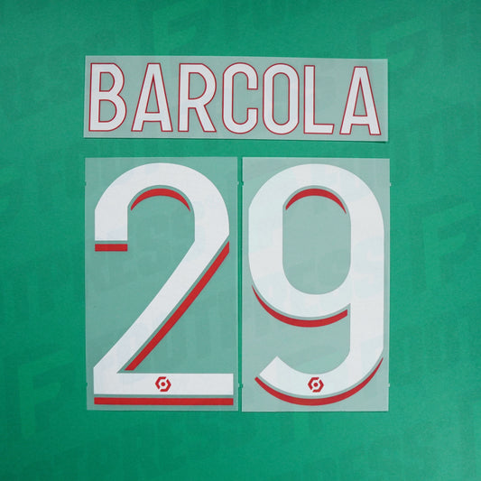 Flocage Officiel - Paris Saint-Germain, Barcola, 2023/2024, Home, Blanc/Rouge