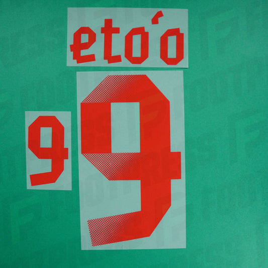 Official Nameset - Cameroon, Eto'o, 2011/2013, Away, Red