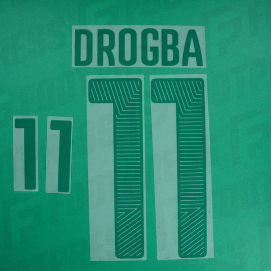 Official Nameset - Ivory Coast, Drogba , 2014/2016, Third, Green