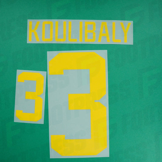 Official Nameset - Senegal, Koulibaly, 2022, Away, Yellow
