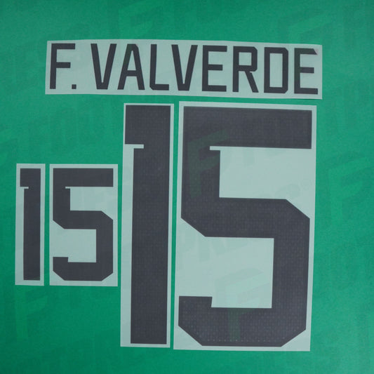 Flocage Officiel - Uruguay, Fede Valverde, 2022, Home / Away, Noir