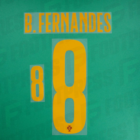 Official Nameset - Portugal, Bruno Fernandes, 2022, Home, Orange