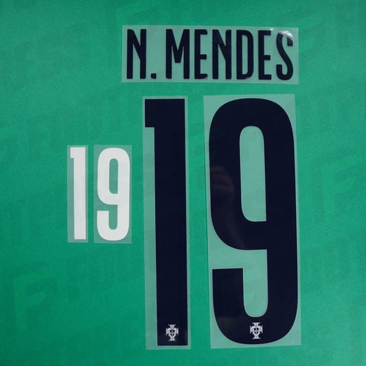 Official Nameset - Portugal, Nuno Mendes, 2022, Away, Dark Blue