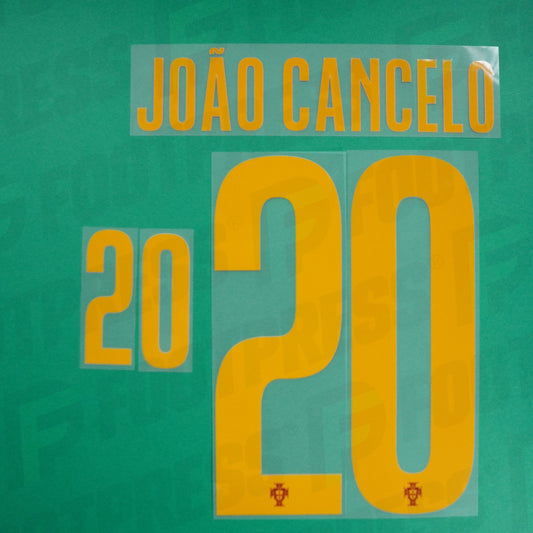 Official Nameset - Portugal, Joao Cancelo, 2022, Home, Orange
