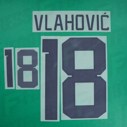 Official Nameset - Serbia, Vlahovic, 2022, Away, Blue