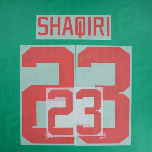 Official Nameset - Switzerland, Shaqiri, 2022, Away, Red