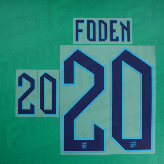 Official Printing - England, Foden, 2022, Home, Dark Blue