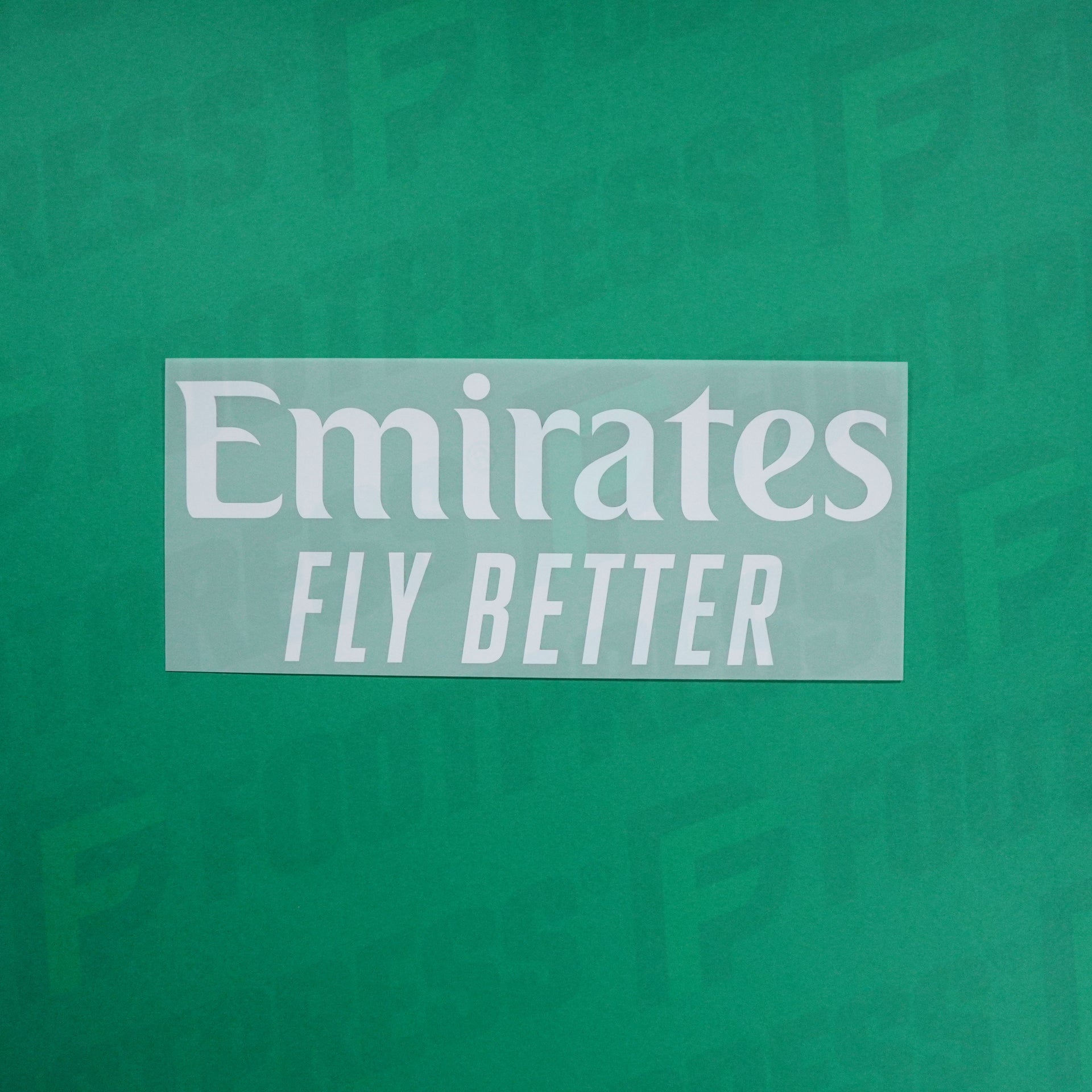 Patch EMIRATES Fly Better Blanc Flocage maillot Football
