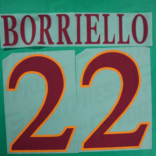 Official Nameset - AS Roma, Borriello, 2010/2011, Away, Bordeaux