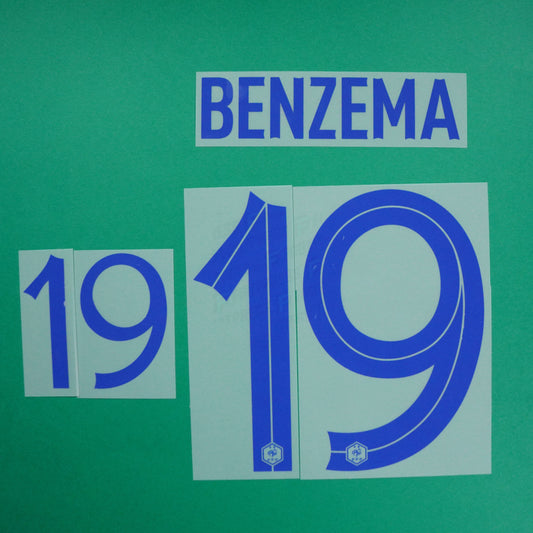 Official Nameset - France CHILD, Benzema, 2022, Away JUNIOR, Blue