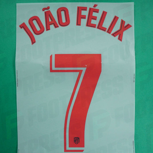 Flocage Officiel - Atletico Madrid, Joao Felix, 2019/2020, Away, Rouge