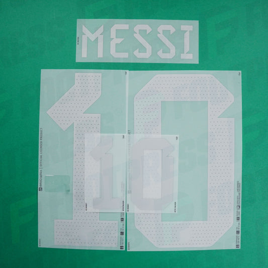 Flocage Officiel - Argentine 2 étoiles, Messi, 2022, Away, Argenté