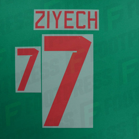 Official Nameset - Morocco, Ziyech, 2022, Away, Red