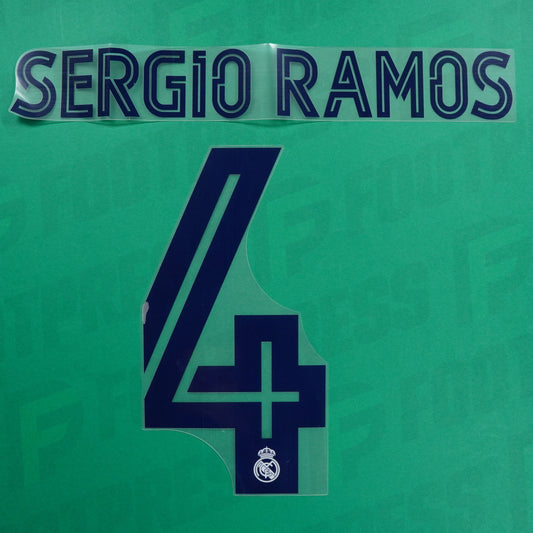 Flocage Officiel - Réal Madrid, Sergio Ramos, 2020/2021, Home/Away, Bleu