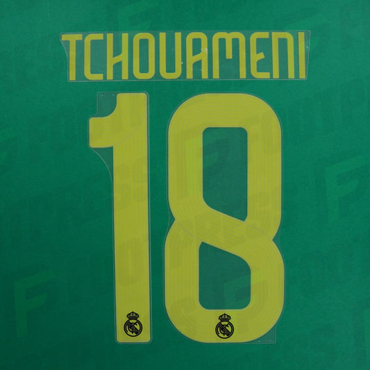 Flocage Officiel - Réal Madrid, Tchouameni, 2022/2023, Third, Jaune