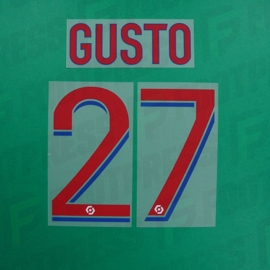 Flocage Officiel - Olympique Lyonnais, Gusto, 2022/2023, Home, Rouge