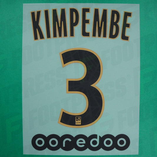 Flocage Officiel - Paris Saint-Germain, Kimpembe, 2018/2019, Away, Noir/Crème