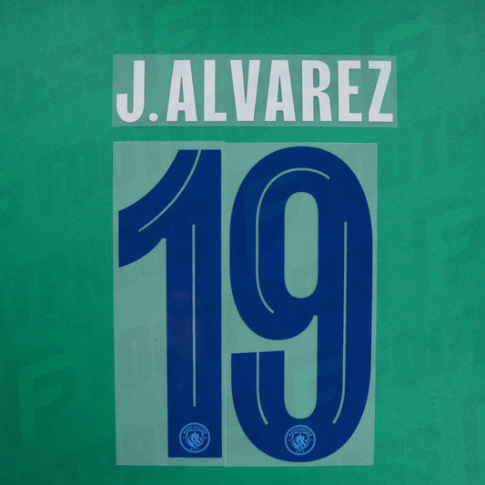 Flocage officiel - Manchester City, Julián Álvarez, 2023/2024, Home Europe, Bleu