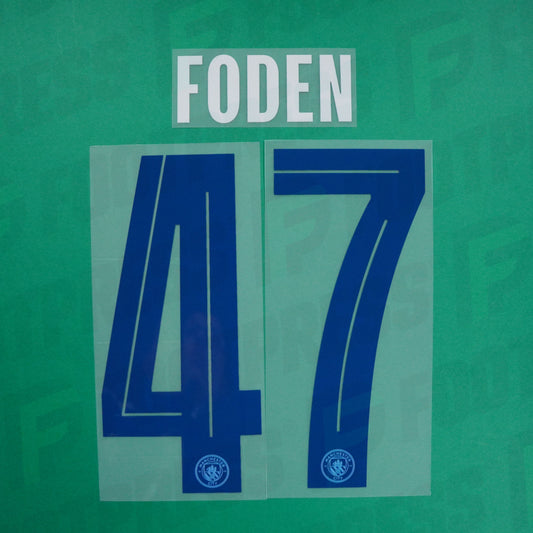 Flocage officiel - Manchester City, Foden, 2023/2024, Home Europe, Bleu