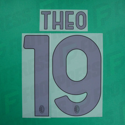 Flocage officiel - AC Milan, Theo Hernandez, 2023/2024, Away, Gris