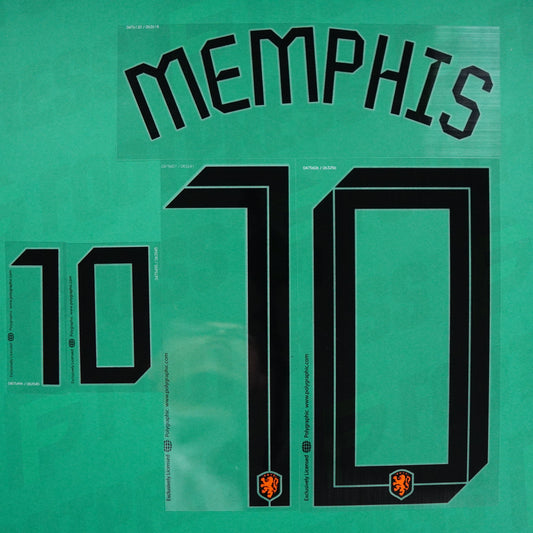 Flocage Officiel - Memphis Depay, Pays-Bas, 2020, Home, Noir