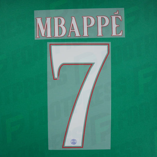 Flocage Officiel - Mbappé, Paris Saint-Germain, 2022/2023, Home LDC, Blanc/Rouge