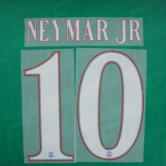 Flocage Officiel - Neymar JR, Paris Saint-Germain, 2022/2023, Home LDC, Blanc/Rouge